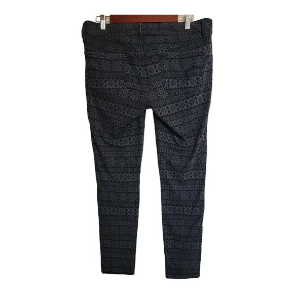 AMERICAN EAGLE Super Stretch Jegging Womens Sz 12 Fair Isle Print Blue Gray - Picture 2 of 12